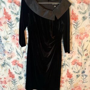 Jessica Howard Black Velvet Long Sleeve Dress